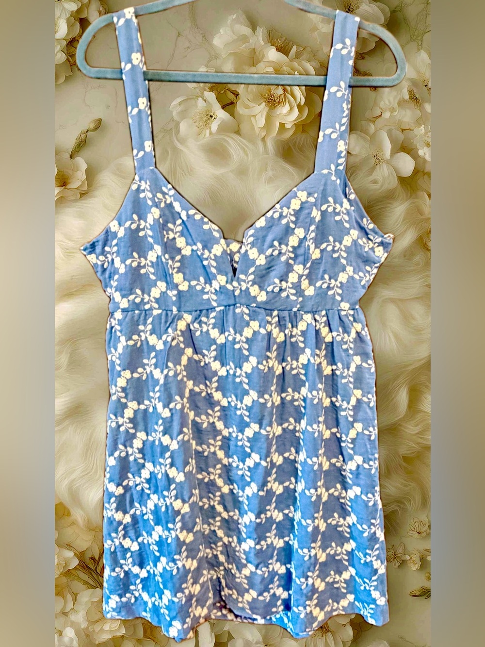 ROW A NWT Light Blue Floral Summer Sundress  size XL